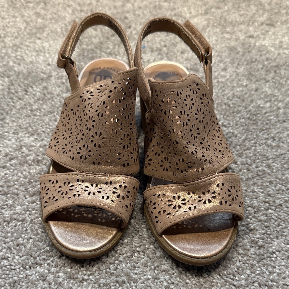 SO Kids Brown Perforated Dress Sandals